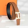 Thắt lưng Hermès H Martelée Buckle Reversible Togo/Boxcalf (Đen/Nâu Gold) size 90