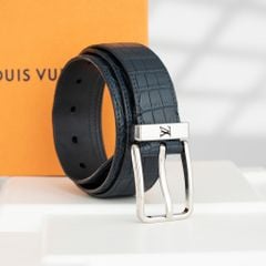 Thắt lưng Louis Vuitton Pont Neuf Crocodile (Xanh Navy) Size 90