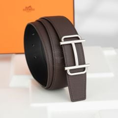 Thắt lưng Hermès Silver Royal Togo/Boxcalf (Đen/Xám) size 100