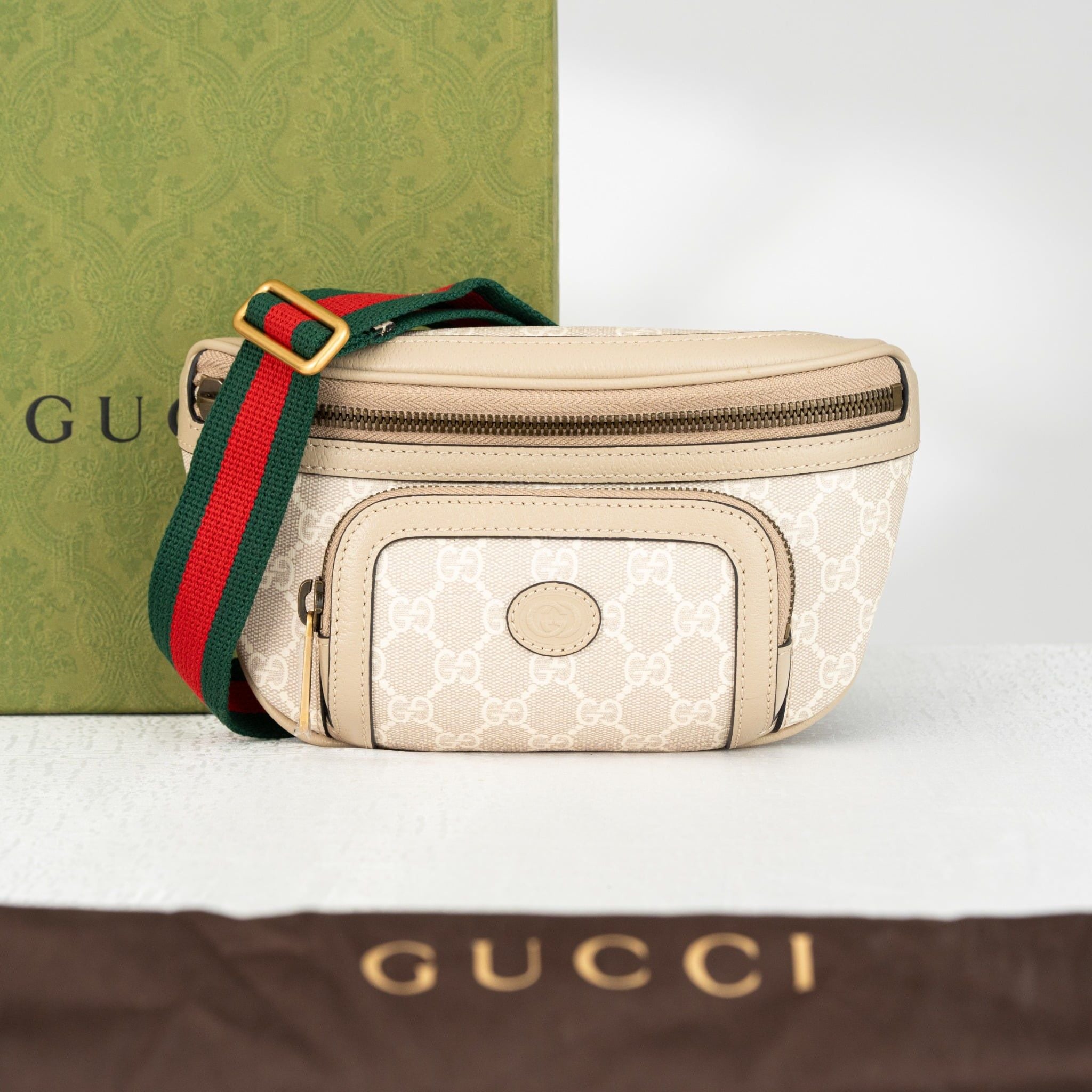 Túi Gucci Interlocking GG Supreme in Nude size 23