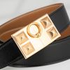 Thắt lưng Hermès Collier Golden De Chien Boxcalf/Togo size 95 (Đen/Nâu Gold)
