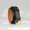 Thắt lưng Hermès Ceinture Crocodile (Đen) (Vintage) size 90