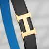 Thắt lưng Hermès H Martelée Reversible Clemence/Swift (Xanh lam/Đen) Size 85