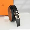 Thắt lưng Hermès Ovale Buckle Reversible Boxcalf/Togo (Đen/Nâu Gold) size 95