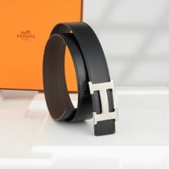 Thắt lưng Hermès H Guillochée Reversible Box Calf/Togo (Đen/Nâu) size 80
