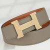 Thắt lưng Hermès H Constance Lizard Reversible Epsom/Boxcalf (Xám/Nâu Đỏ) (Limited) size 90