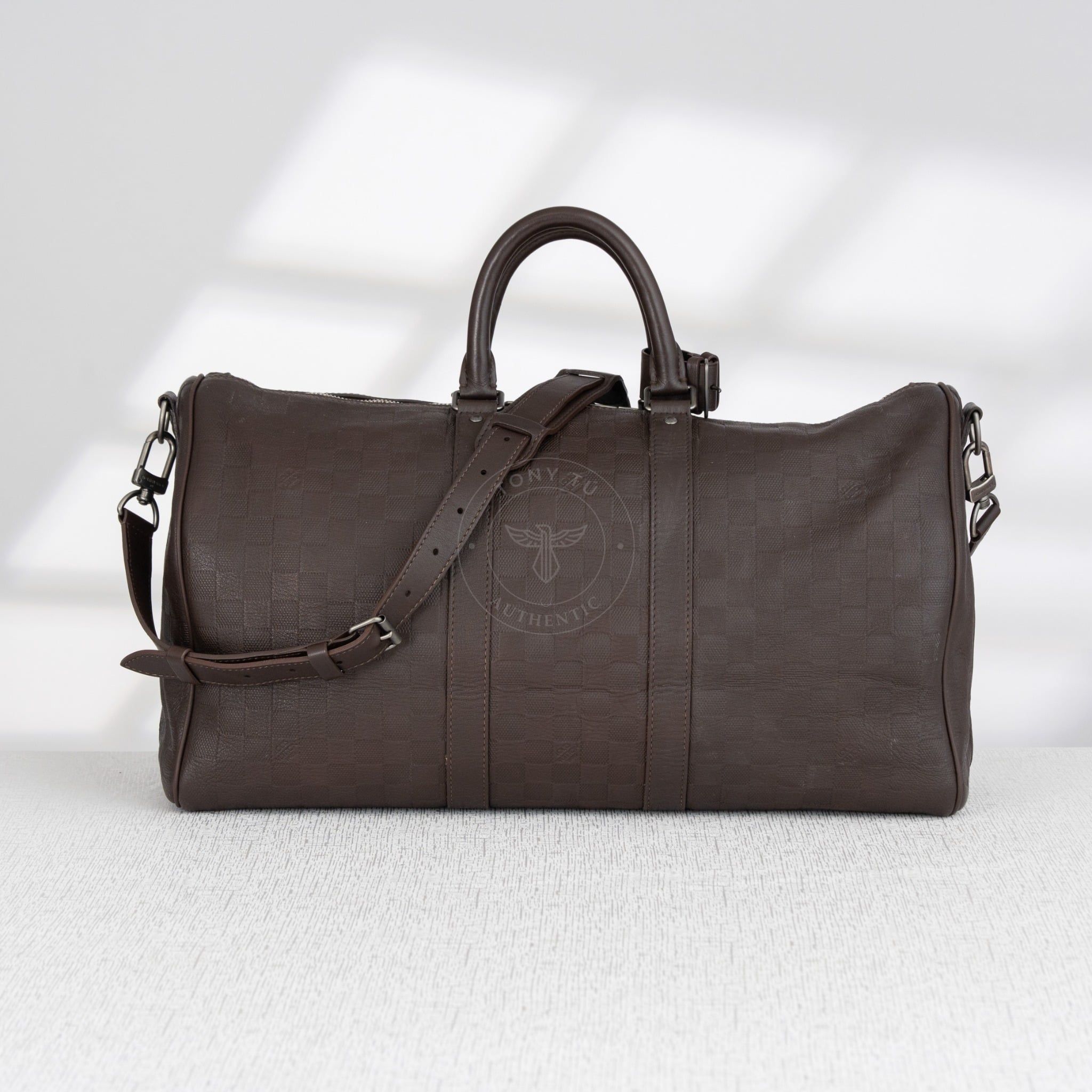 Túi du lịch Louis Vuitton Keepall Bandoulière Brown Damier Infini size 45 (Nâu)