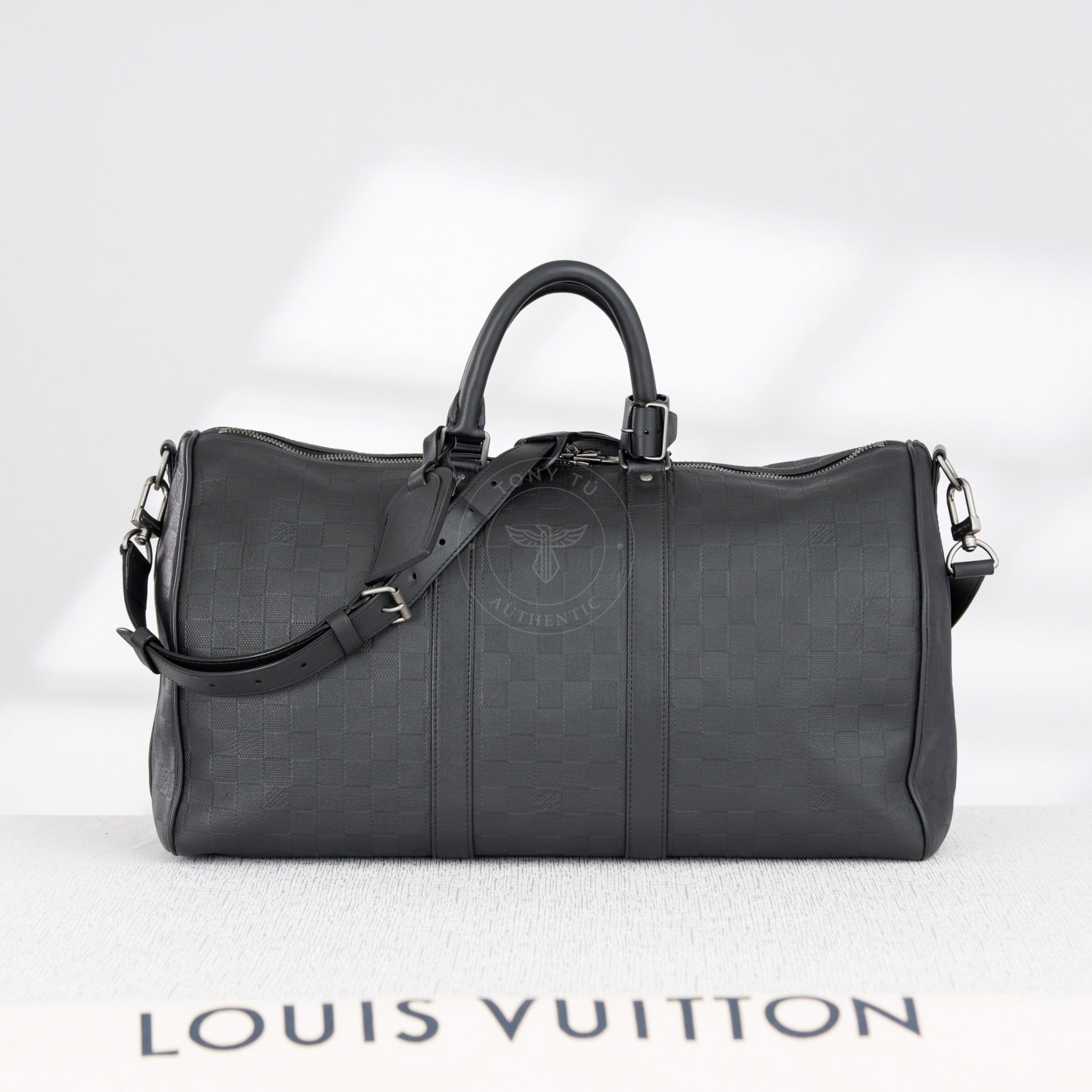 Túi du lịch Louis Vuitton Keepall Bandoulière Damier Infini size 45 (Đen)
