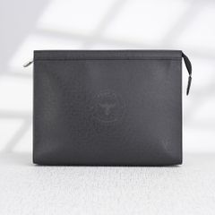 Clutch Louis Vuitton Pochette Voyage MM Noir Taiga (Đen) size 27