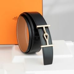 Thắt lưng Hermès H Jumbo Reversible Boxcalf/Togo (Đen/Nâu) size 105
