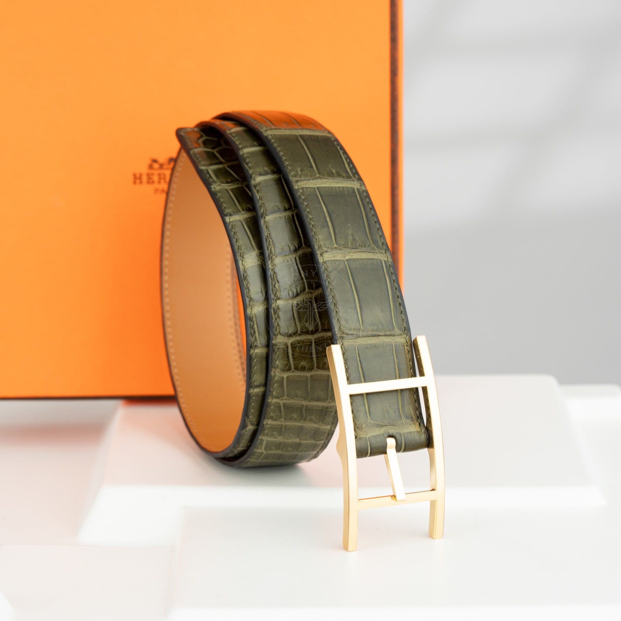 Thắt Lưng Hermès Quentin Crocodile size 90