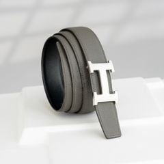 Thắt lưng Hermès H Martelée Reversible Boxcalf/Togo (Đen/Xám) Size 95