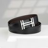 Thắt lưng Hermès H au Carré Reversible Box Calf/Togo (Đen/Nâu) size 90