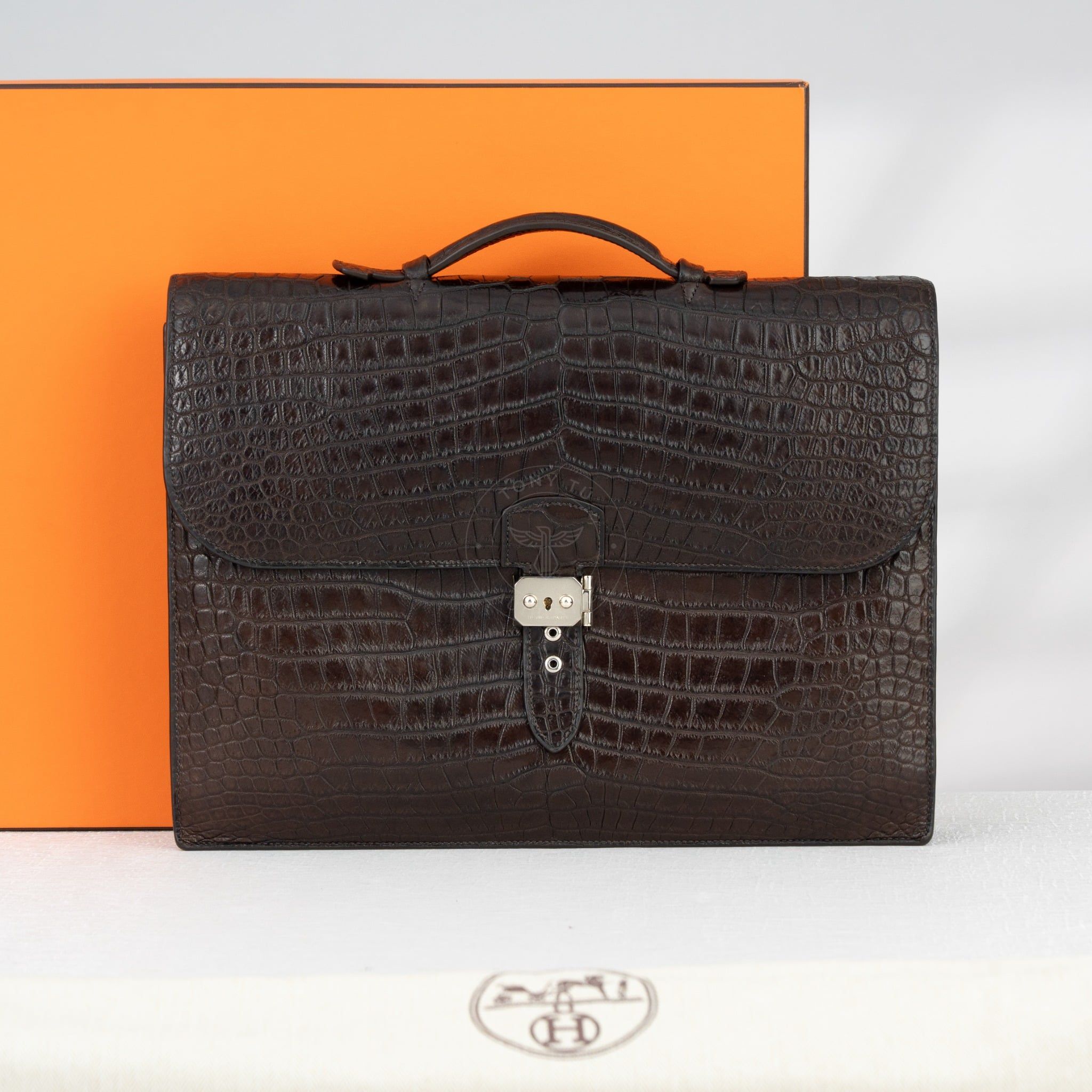 Cặp tài liệu Hermès Sac à Dépêches Crocodile size 39