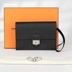 Clutch Hermès Sac à Dépêches Noir Evercolor size 24