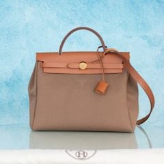 Túi Hermes Herbag PM Etoupe Vache Hunter/Canvas size 31