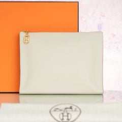 Clutch Hermes Zipengo Chaine d'Ancre GM Nata Evercolor size 28 Unisex