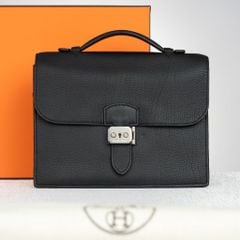 Clutch Hermes Sac à Dépêches Bordeaux Noir Togo size 27