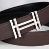 Thắt lưng Hermes H au Carré Reversible Box Calf/Togo (Đen/Nâu) size 85