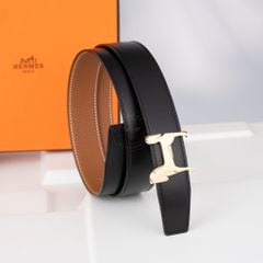 Thắt lưng Hermes Panache Reversible Box Calf/Togo size 85 (Đen/Nâu Gold)