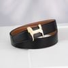 Thắt lưng Hermes Panache Reversible Box Calf/Togo size 85 (Đen/Nâu Gold)