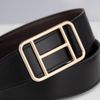 Thắt lưng Hermes PG H Buckle Reversible Boxcalf/Togo (Đen/Nâu) size 95