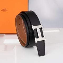 Thắt lưng Hermes H Guillochée Reversible BoxCalf/Togo (Đen/Nâu) size 95