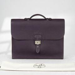 Cặp tài liệu Hermes Sac à Dépêches Togo (Aubergine/tím mận đậm) size 38