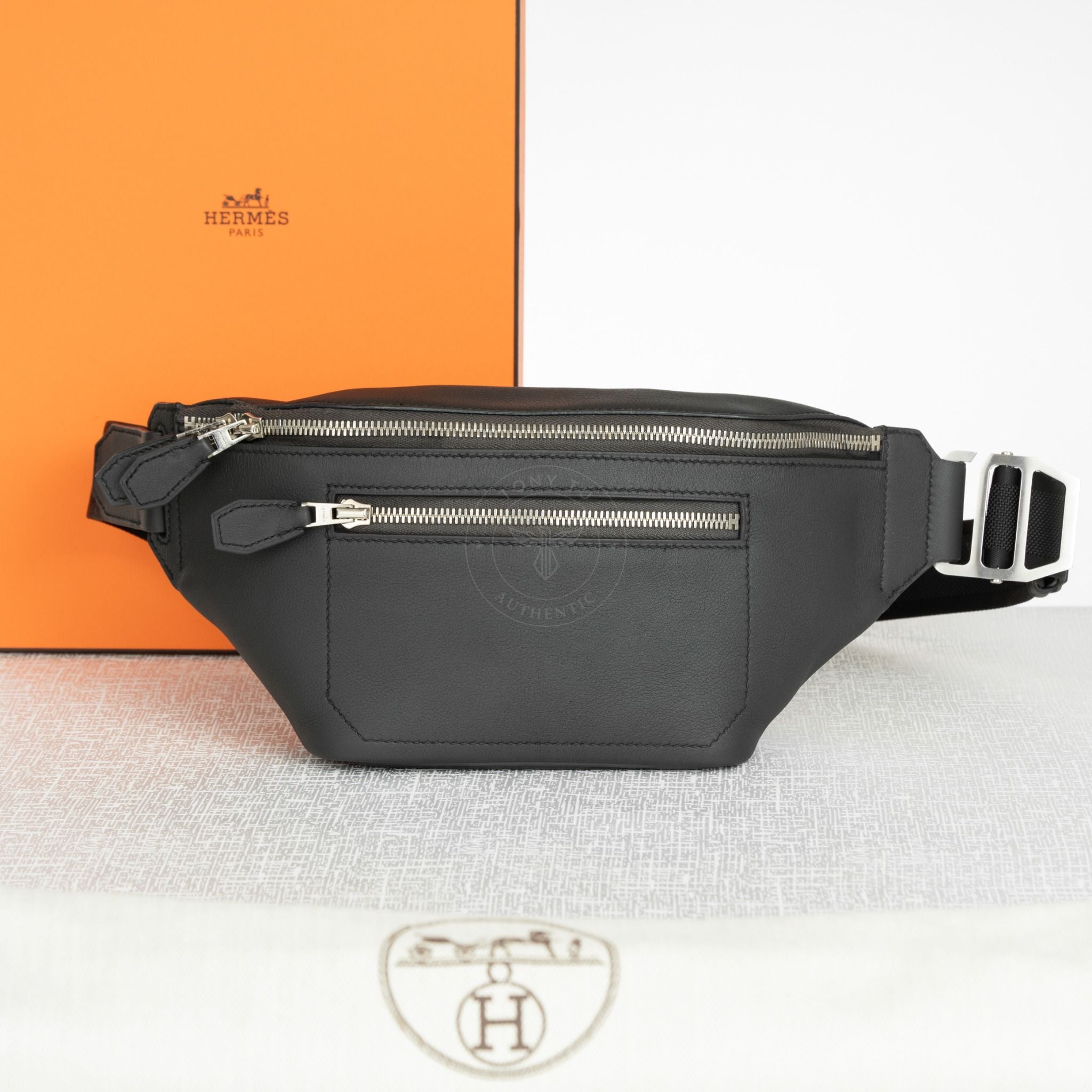 Túi đeo hông Hermès Cityslide PM Noir Swift size 27