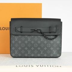 Túi tài liệu Louis Vuitton Pochette Steamer Monogram Eclipse Size 32