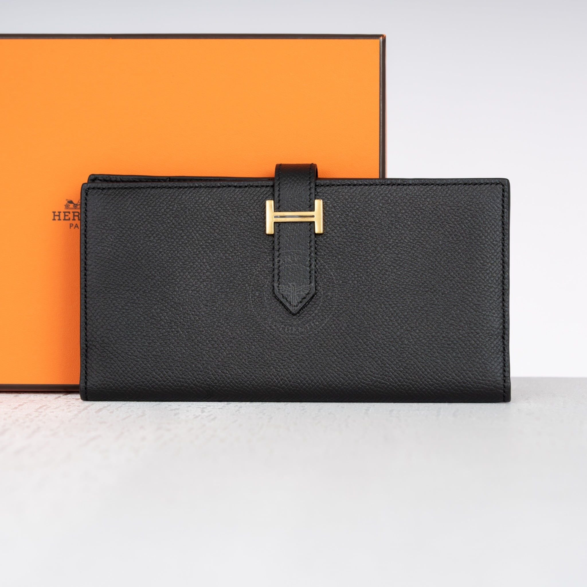 Ví dài Hermès Bearn Bifold Black Epsom