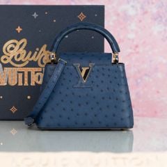 Túi đeo Louis Vuitton Capucines Mini Navy Ostrich size 21