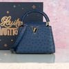 Túi đeo Louis Vuitton Capucines Mini Navy Ostrich size 21