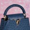 Túi đeo Louis Vuitton Capucines Mini Navy Ostrich size 21
