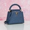 Túi đeo Louis Vuitton Capucines Mini Navy Ostrich size 21