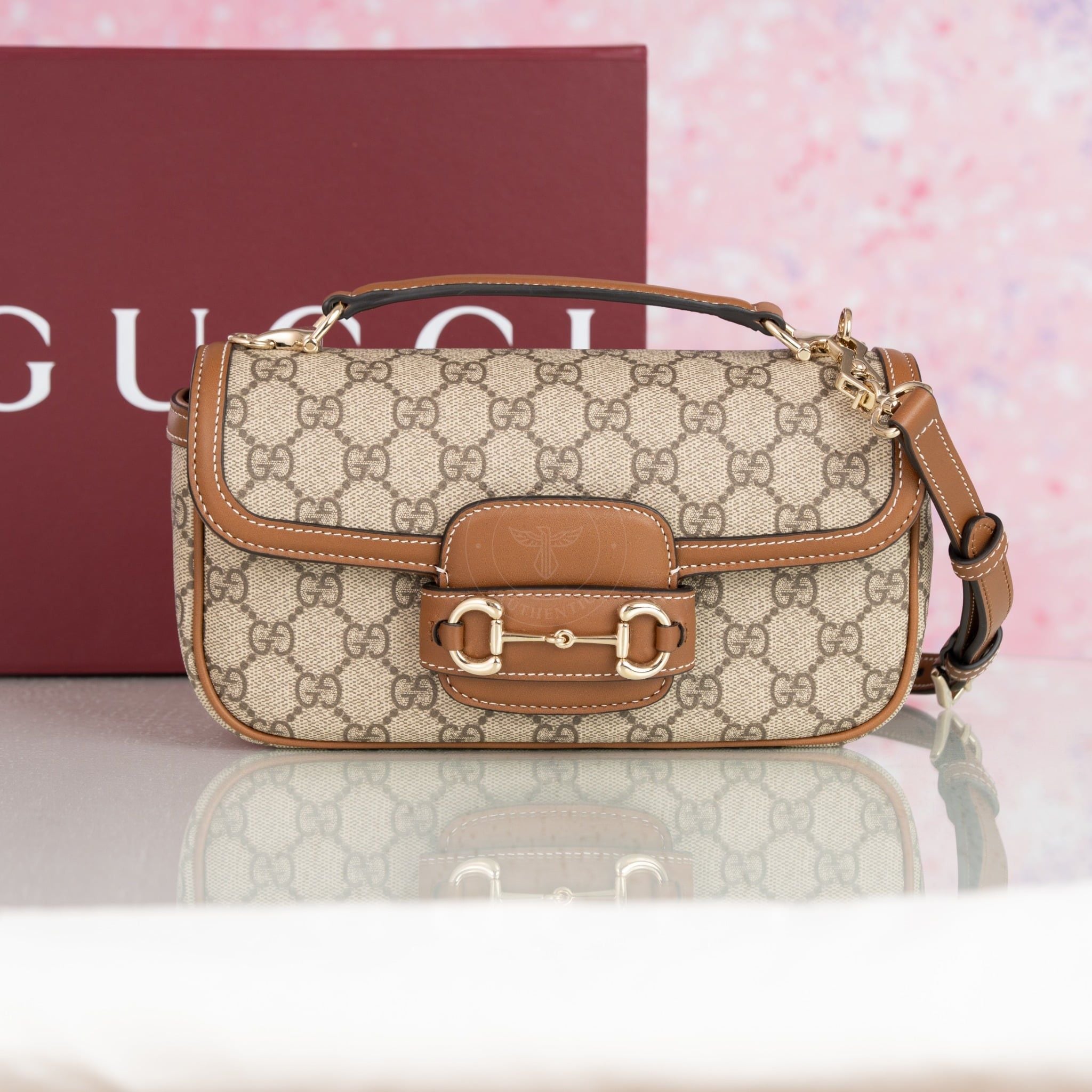 Túi Gucci Horsebit 1955 Top Handle GG Supreme size 22