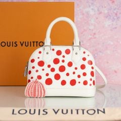 Túi Louis Vuitton x Yayoi Kusama Alma BB Epi (Trắng chấm bi Đỏ) (Limited) size 24