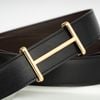Thắt lưng Hermès H d'Ancre Togo/Boxcalf (Đen/Nâu) size 100