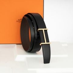 Thắt lưng Hermès H d'Ancre Togo/Boxcalf (Đen/Nâu) size 100