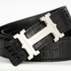 Thắt lưng Hermès H Constance Crocodile (Đen) size 95