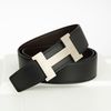 Thắt lưng Hermès H Constance Boxcalf/Togo size 90 (Đen/Nâu)