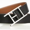 Thắt lưng Hermès Quentin Reversible BoxCalf/Togo size 95 (Đen/Nâu Gold)