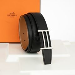 Thắt lưng Hermès Silver Rider Reversible Swift/Epsom (Đen/Nâu Gold) Size 100