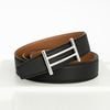 Thắt lưng Hermès Silver Rider Reversible Swift/Epsom (Đen/Nâu Gold) Size 100