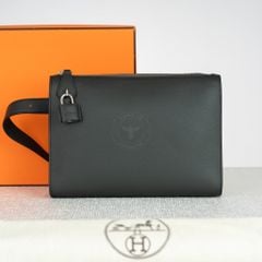 Clutch/ Túi đeo Hermes Pochette Bolittle Noir Evercolor size 26
