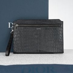 Clutch Dior Pochette Homme Black Crocodile (Limited) size 30