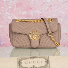 Túi đeo Gucci GG Marmont Nude Matelassé size 26