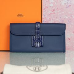 Clutch Hermès Jige Élan Touch Navy Swift/Alligator size 29 (unisex)