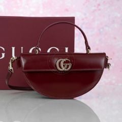 Túi đeo Gucci Half Moon Calfskin in Rouge size 27