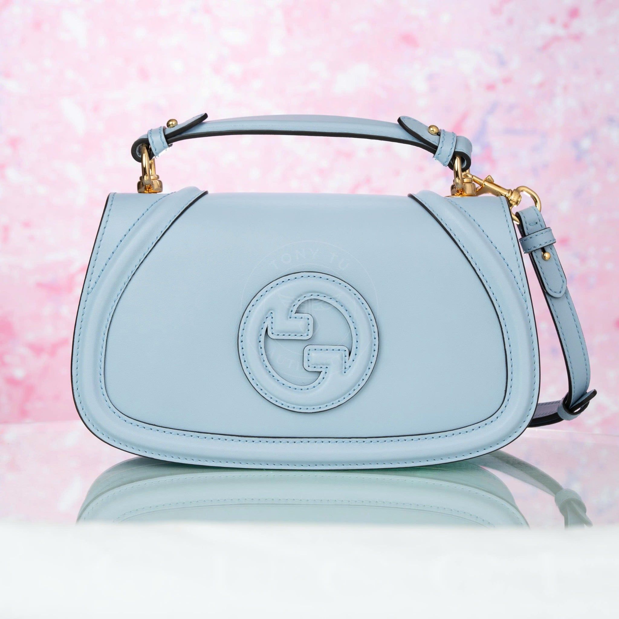 Túi đeo Gucci Roxy Blondie Calfskin in Blue Pastel